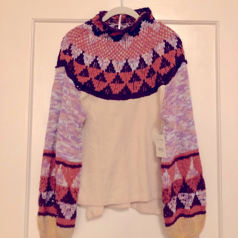 Free People Swit The Small Stuff Mock Neck Top M